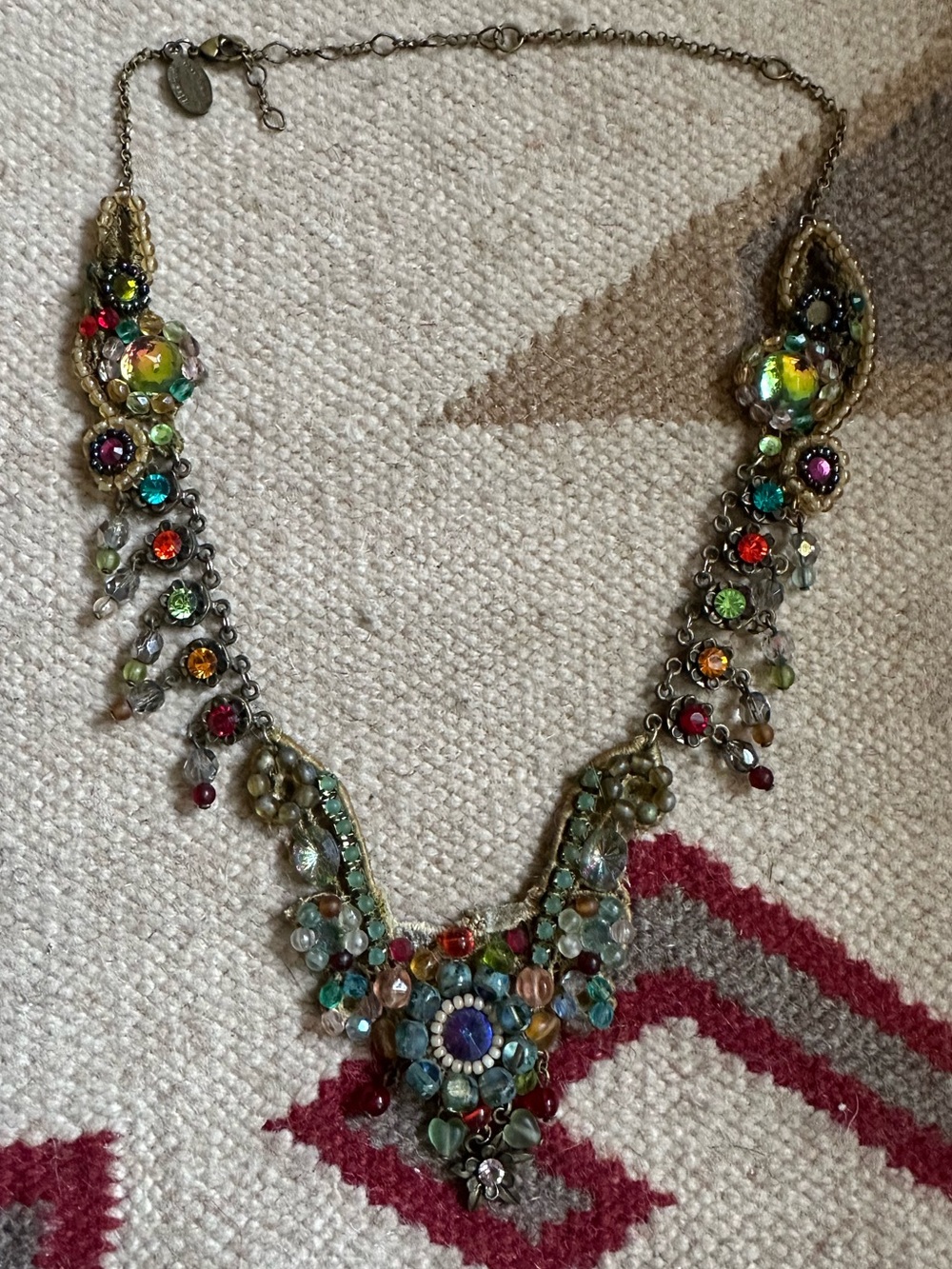 Vintage Michal Negrin Victorian Romance 1980s Elegant Art To Wear Bib Necklace